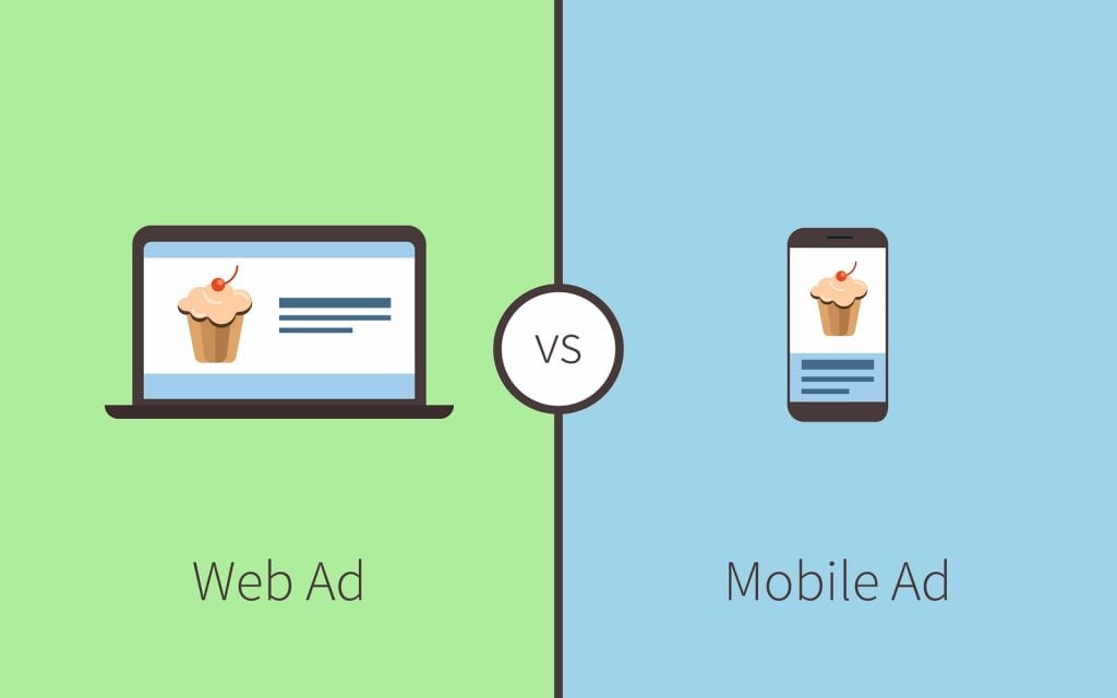 Comparing of advertising between web and mobile application